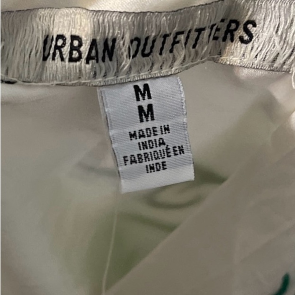Urban Outfitters Floral Embroidered Midi Dress Ivory Side Slit Boho Indie Medium - Picture 11 of 12